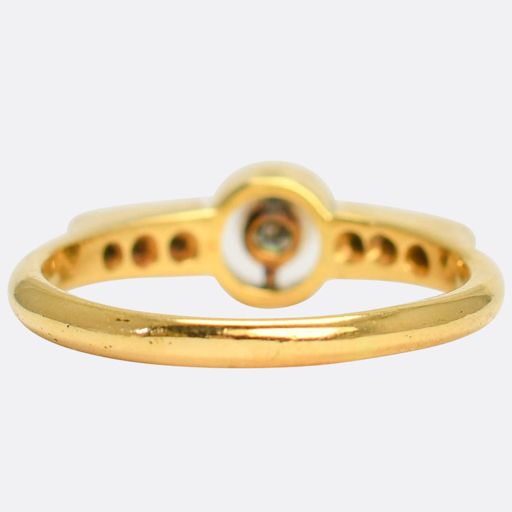 Art Deco Diamond Target Halo Ring