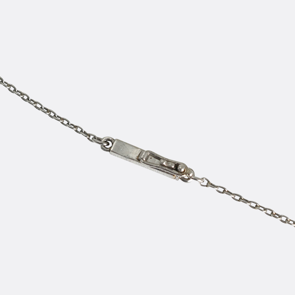 Art Deco Diamond & Jade Panel Platinum Necklace