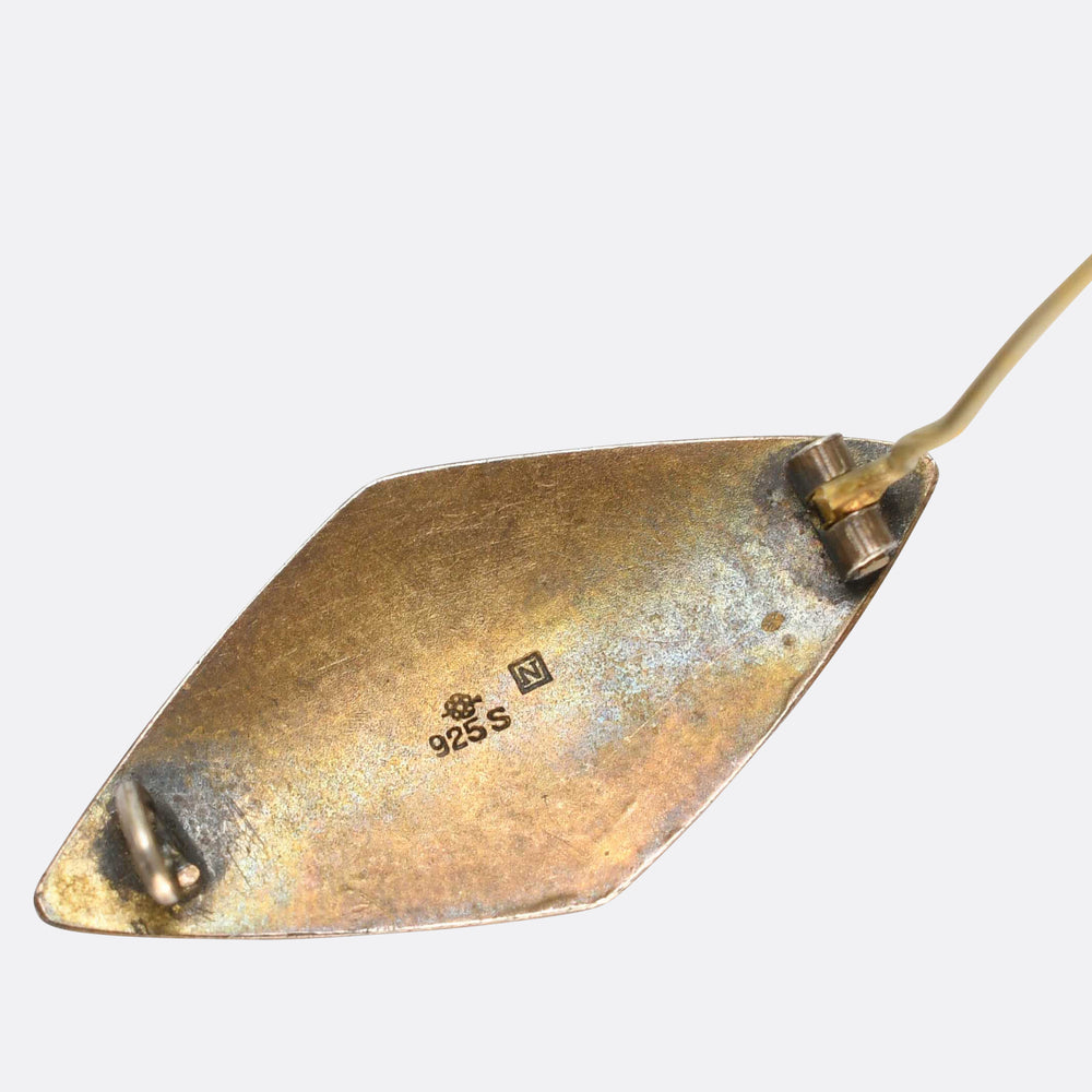 Art Deco Enamel Polar Bear Brooch