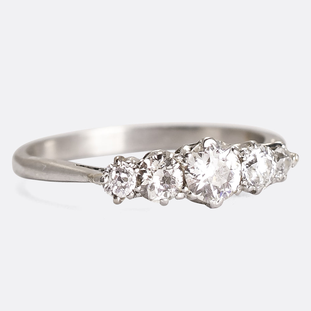 Art Deco Graduated Diamond 5-Stone Ring