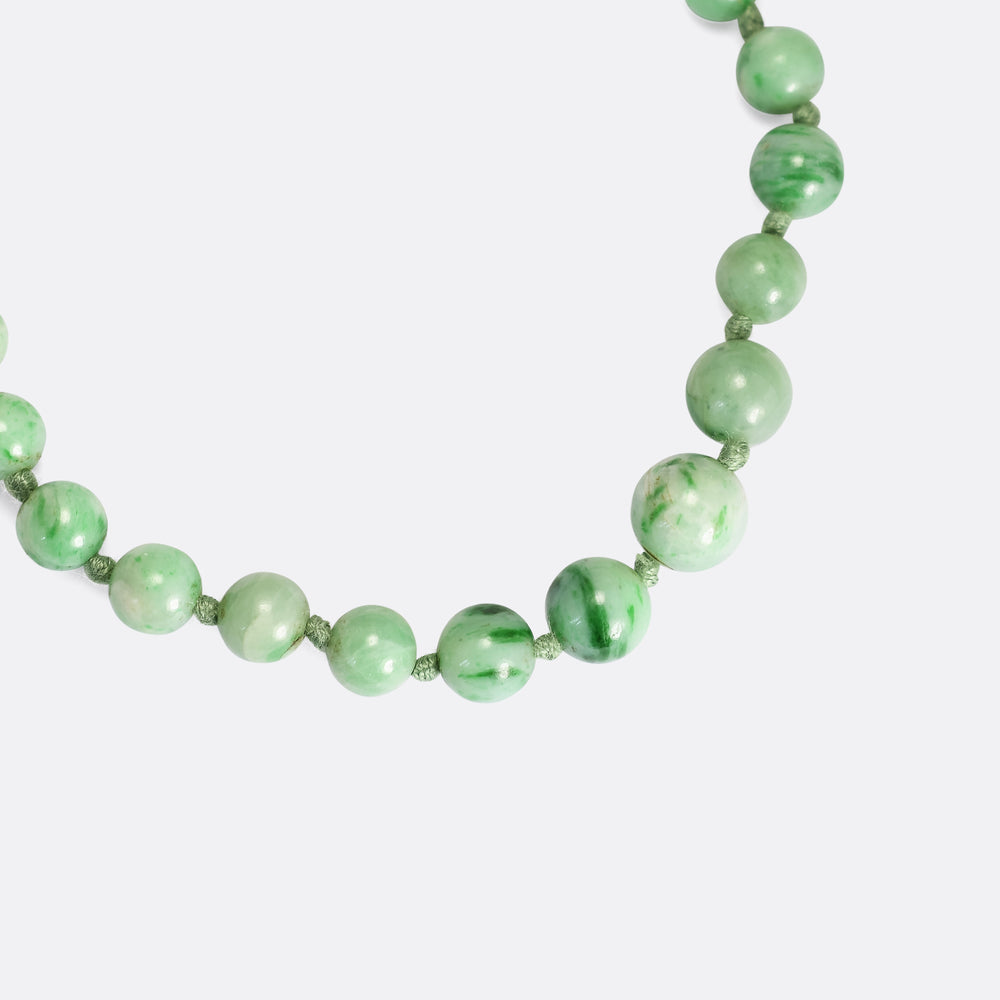 Art Deco Jade Bead Necklace