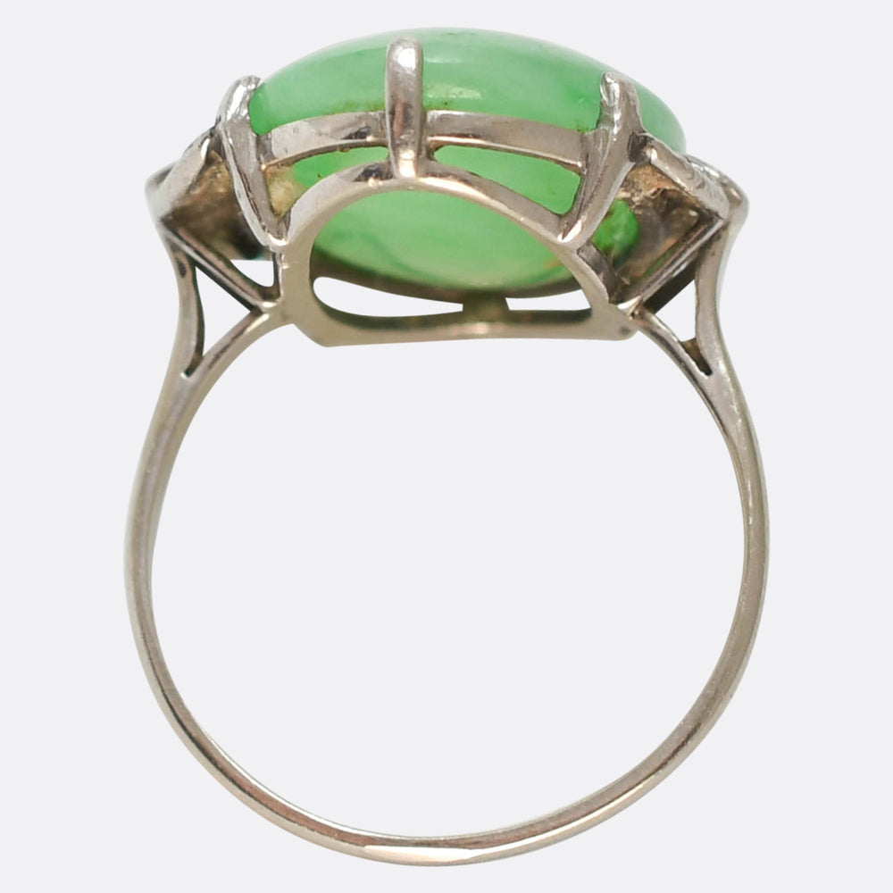 Art Deco Jade & Diamond Ring