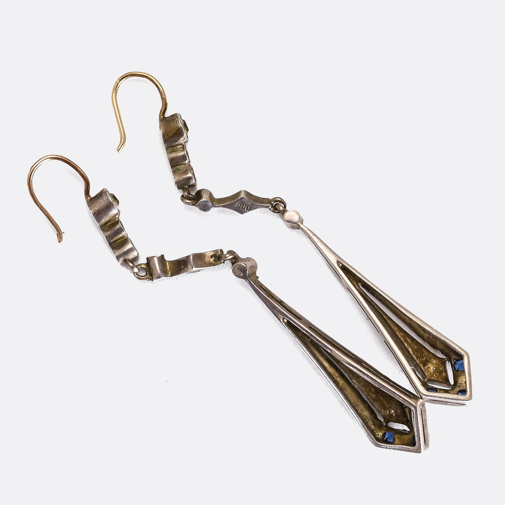 Art Deco Paste Drop Earrings