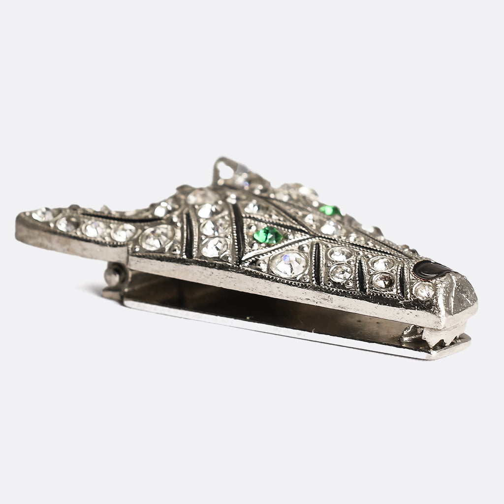 Illustration of Antique Art Deco Wing Toned Lapel Pin