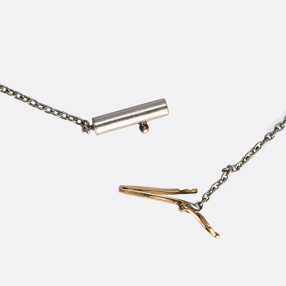 Art Deco Rock Crystal & Sapphire Bead Sautoir Necklace