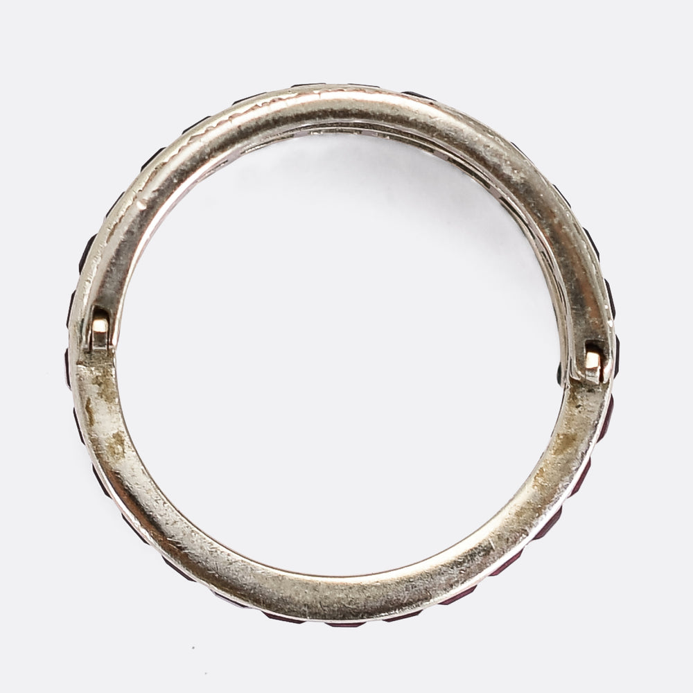 Art Deco Ruby, Sapphire & Diamond Day & Night Eternity Ring