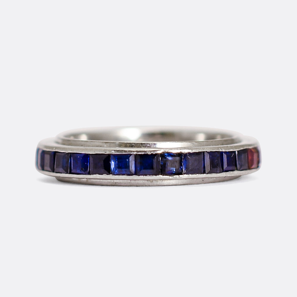 Art Deco Sapphire & Ruby Day & Night Eternity Ring