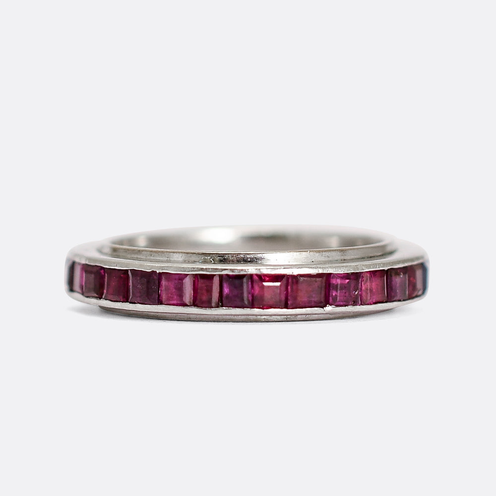Art Deco Sapphire & Ruby Day & Night Eternity Ring