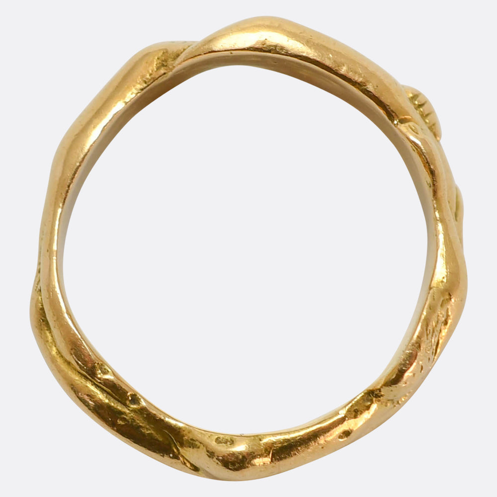 Art Nouveau French 18k Gold Erotic Ring