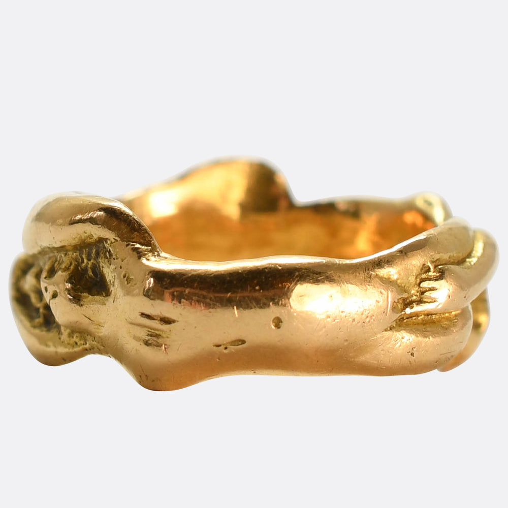 Art Nouveau French 18k Gold Erotic Ring