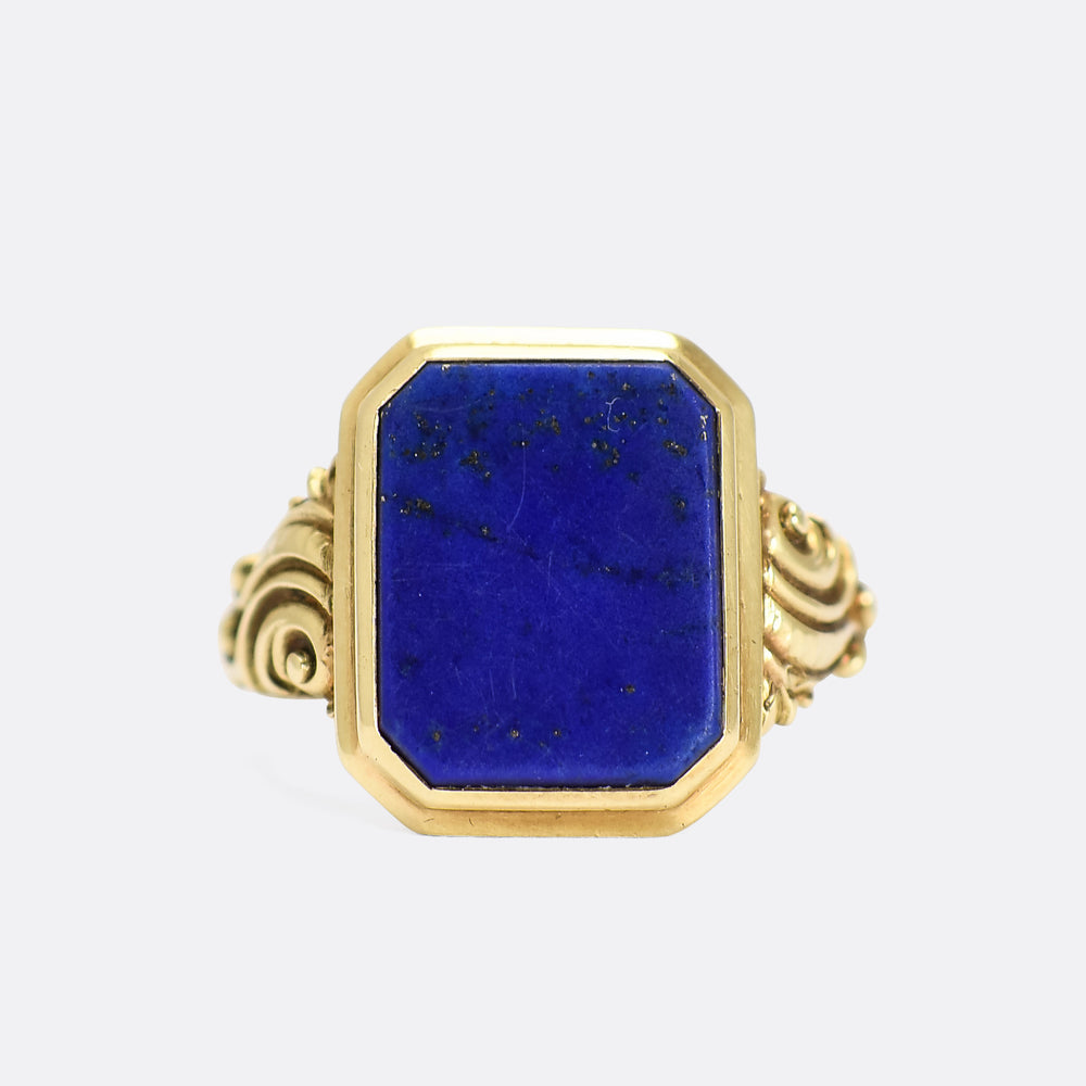 Art Nouveau Lapis Lazuli Signet Ring