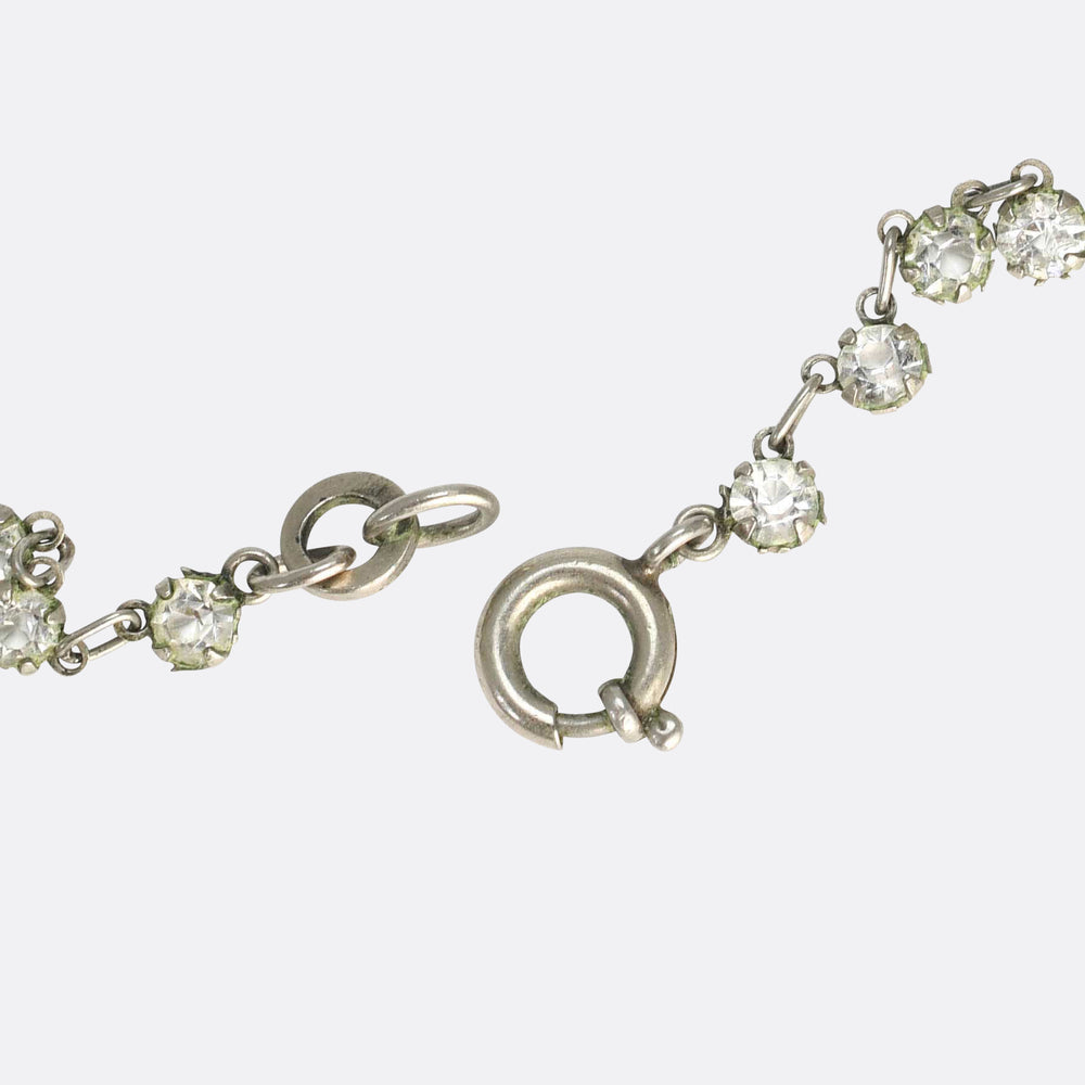 Art Nouveau Paste Tutti Fruity Silver Chain Necklace