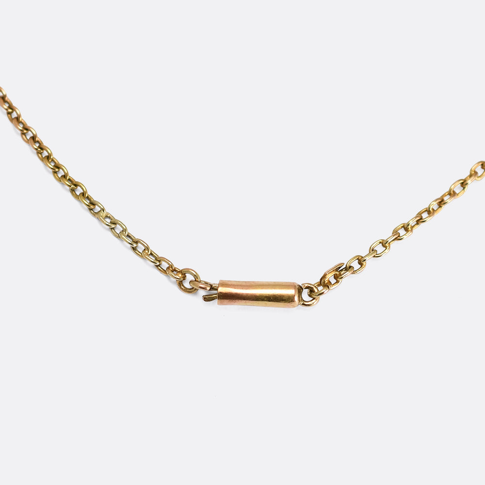 Art Nouveau Ruby & Pearl Pendant