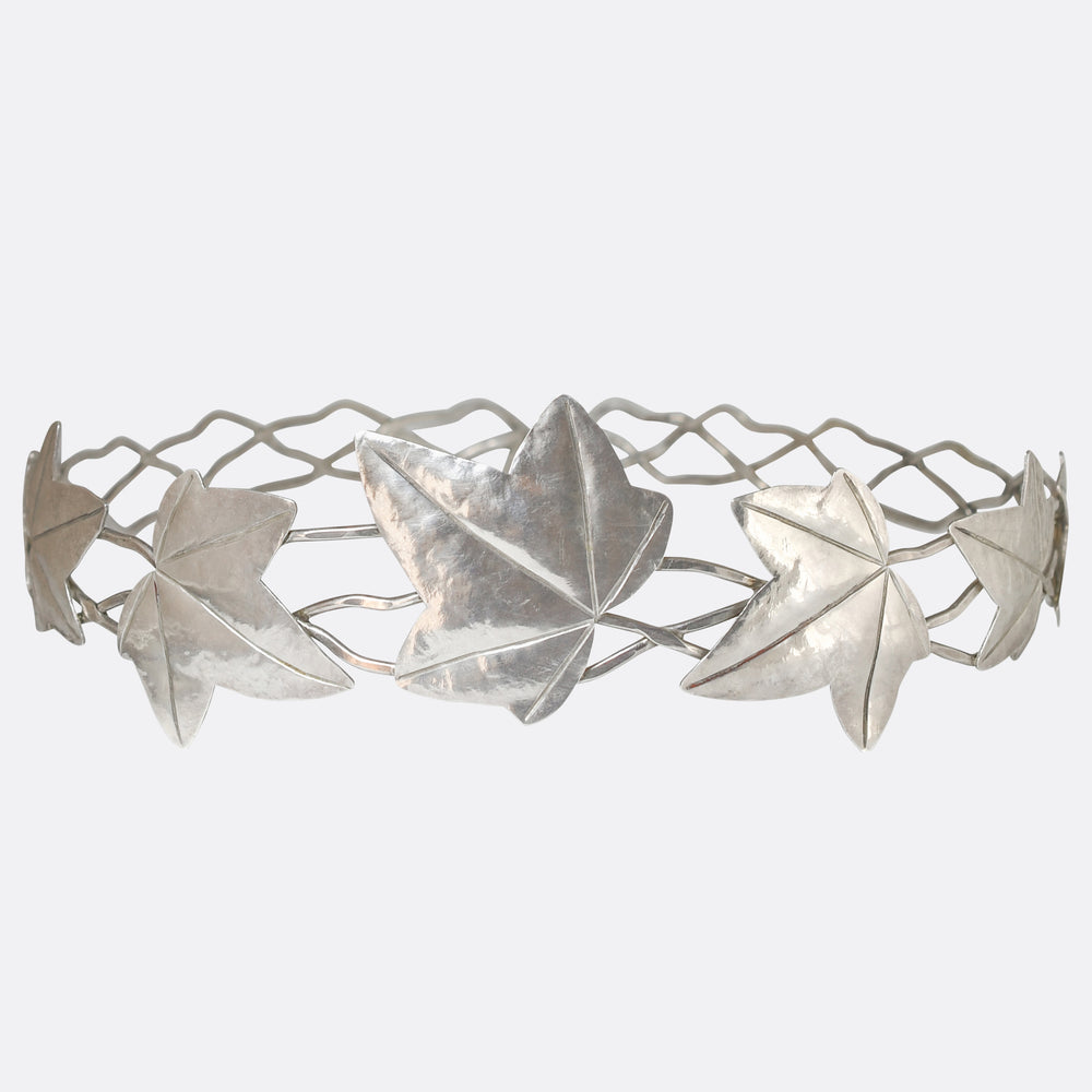 Art Nouveau Silver Ivy Leaf Tiara