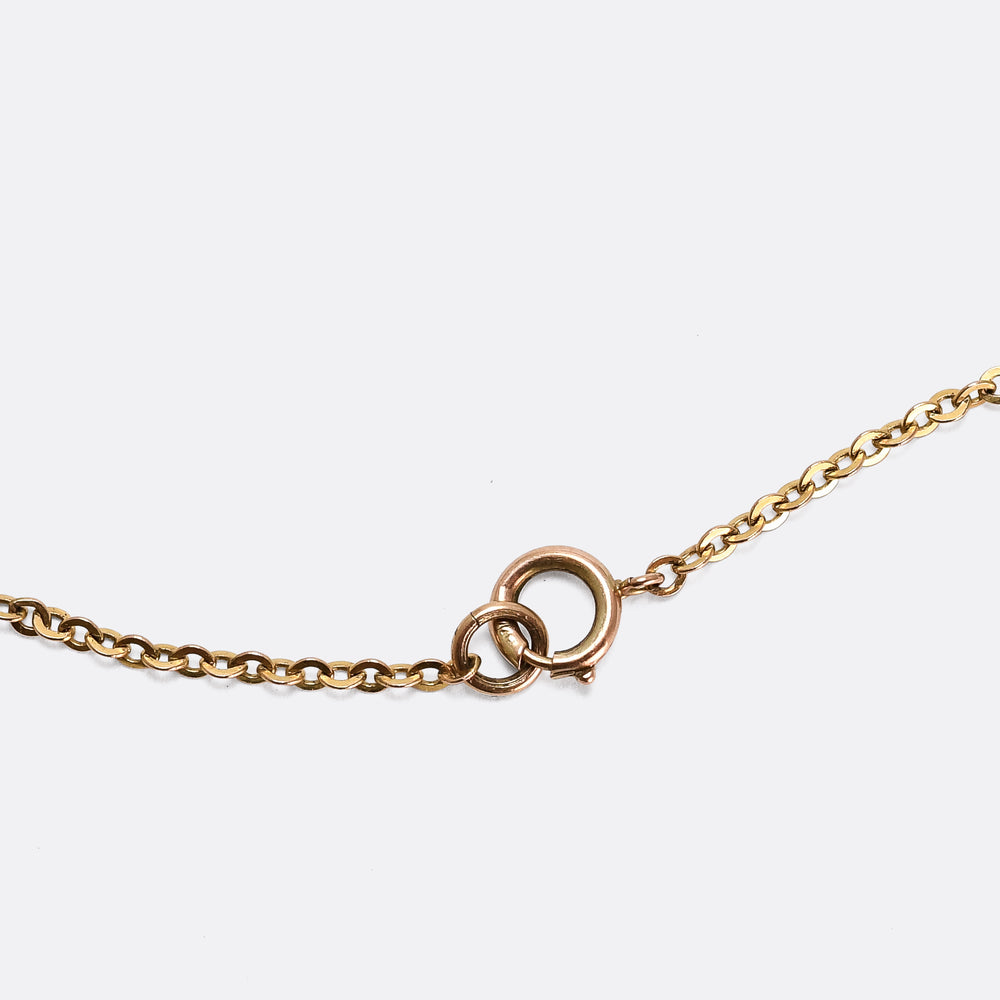 Arts & Crafts Chrysoprase & Gold Necklace