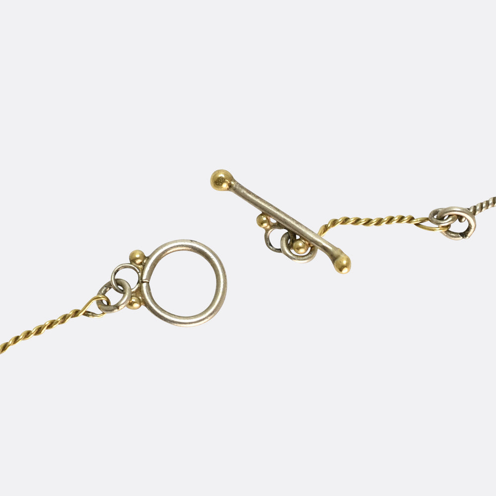 Arts & Crafts Multi-Gem Pendant & Chain Attributed to Dorrie Nossiter