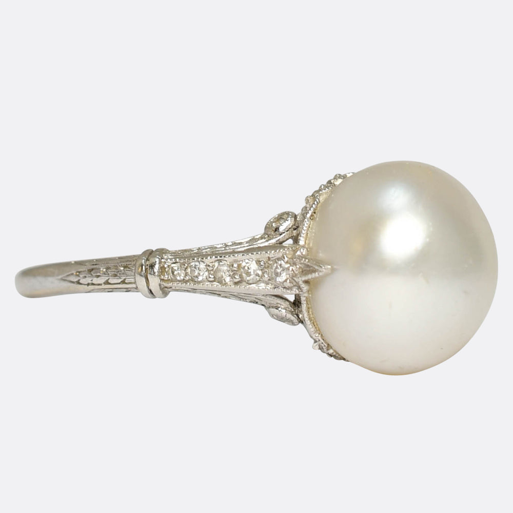 Belle Époque Natural Pearl & Diamond Ring