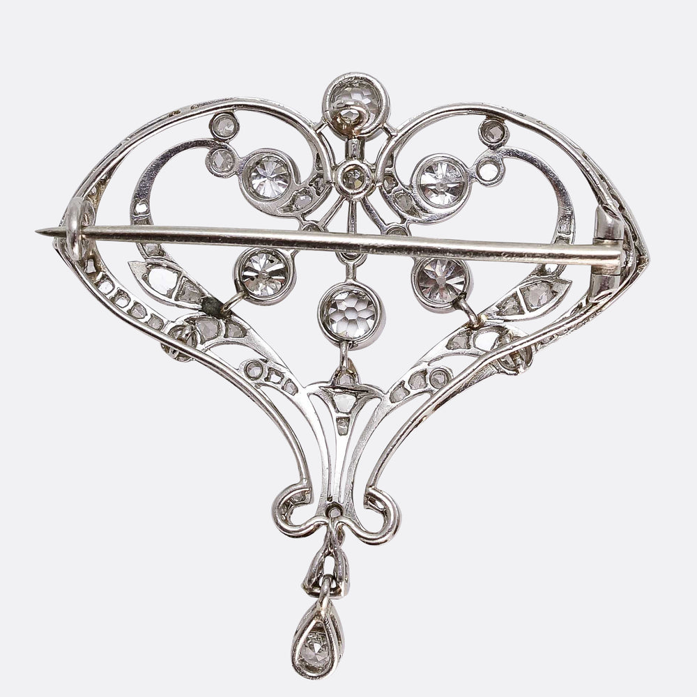 Belle Époque Platinum Diamond Brooch