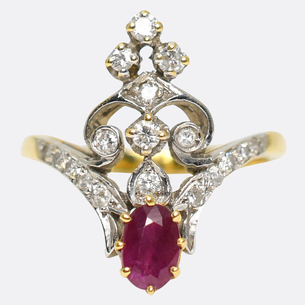 Belle Époque Ruby & Diamond Spray Ring