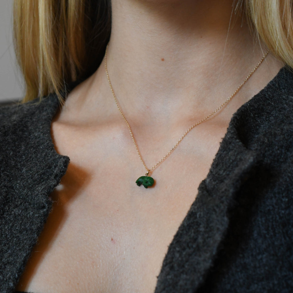 Victorian Miniature Malachite Elephant Charm