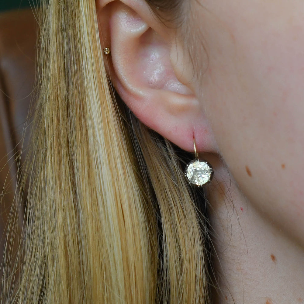 Georgian Black Dot Paste Earrings