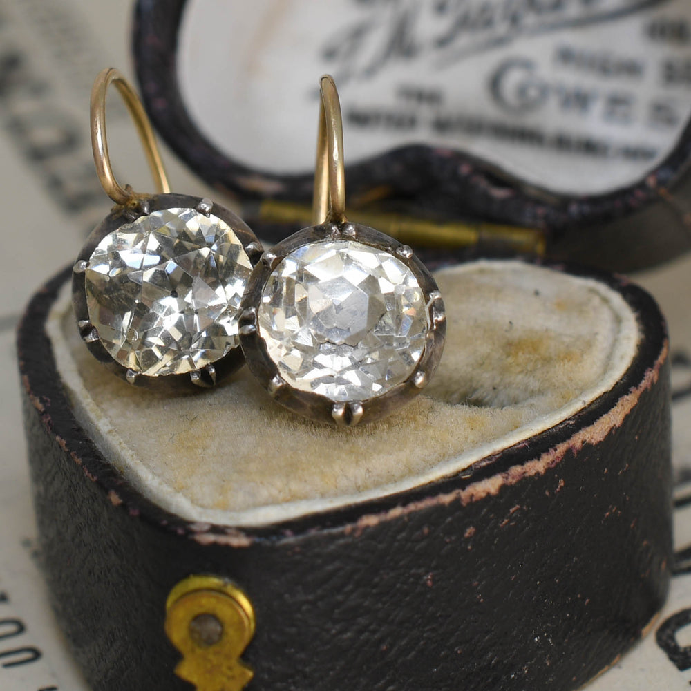 Georgian Black Dot Paste Earrings