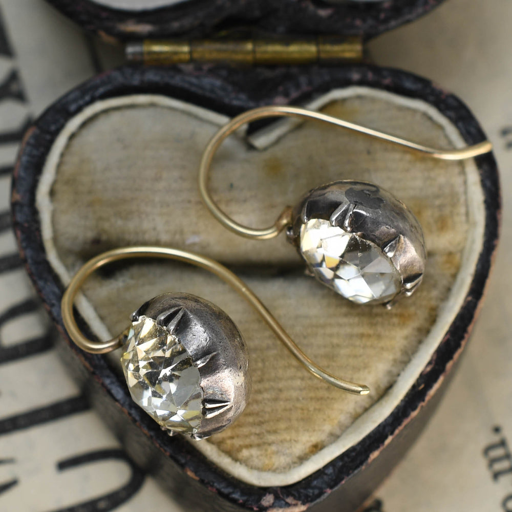 Georgian Black Dot Paste Earrings