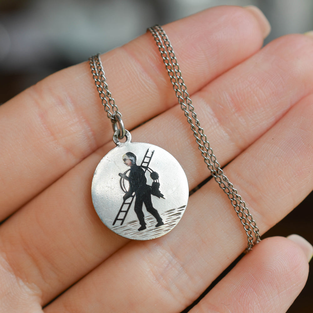 Edwardian Lucky Chimney Sweep Pendant & Chain