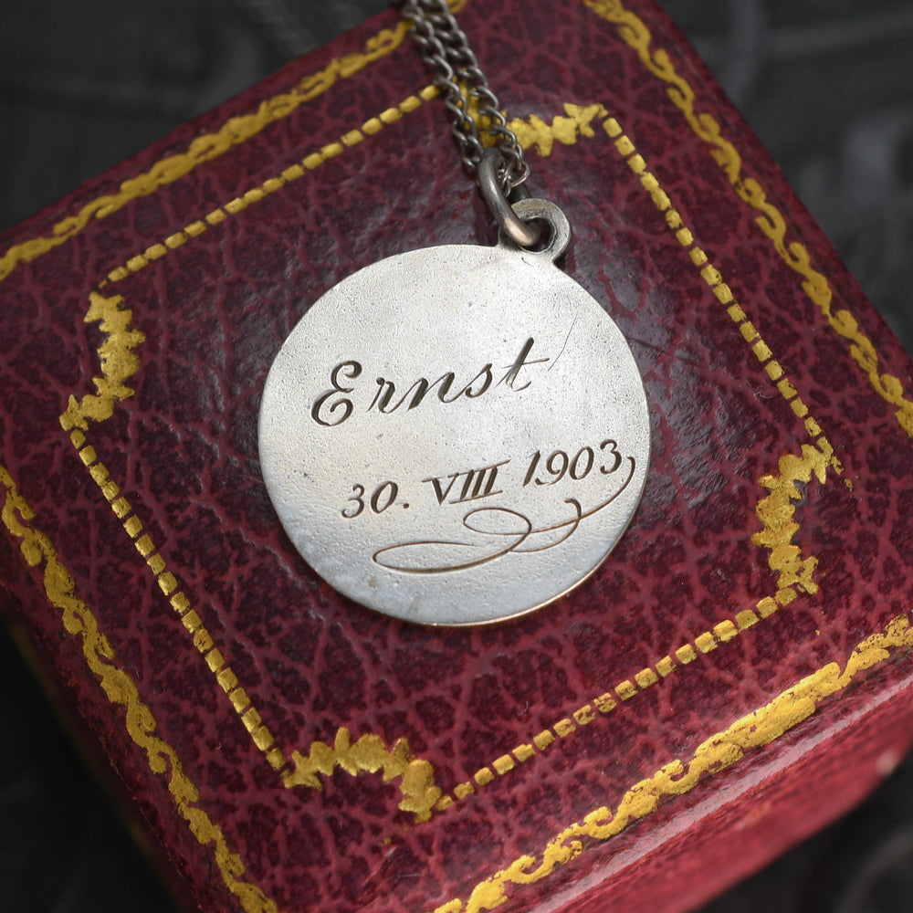 Edwardian Lucky Chimney Sweep Pendant & Chain