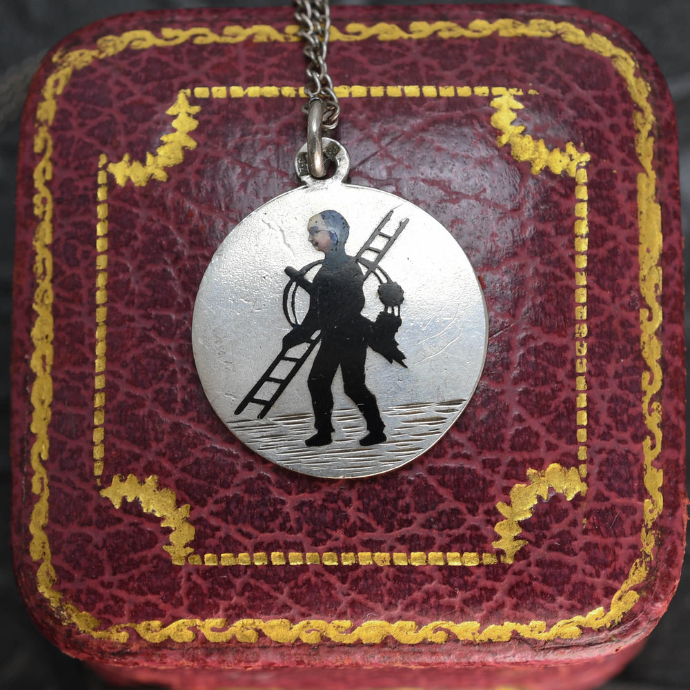 Edwardian Lucky Chimney Sweep Pendant & Chain