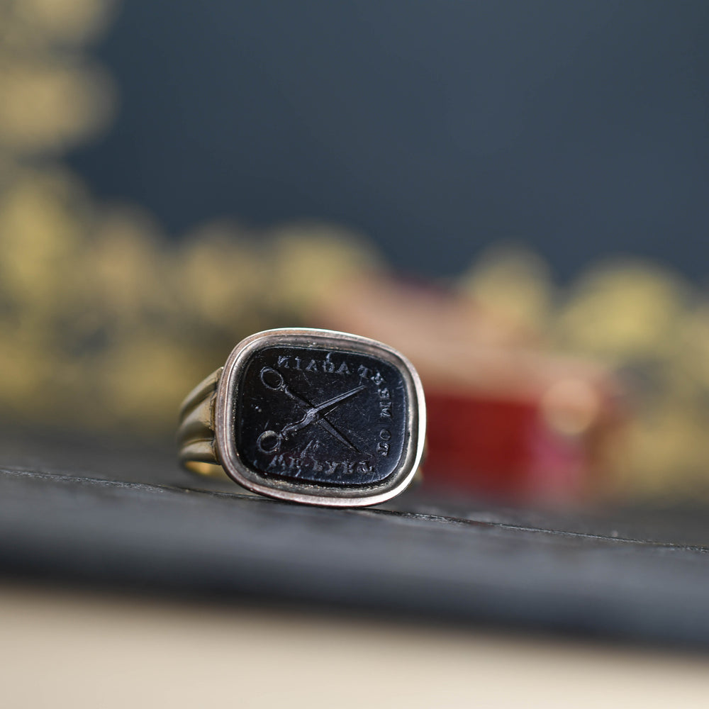 Georgian We part to meet again Love Token Intaglio Signet Ring