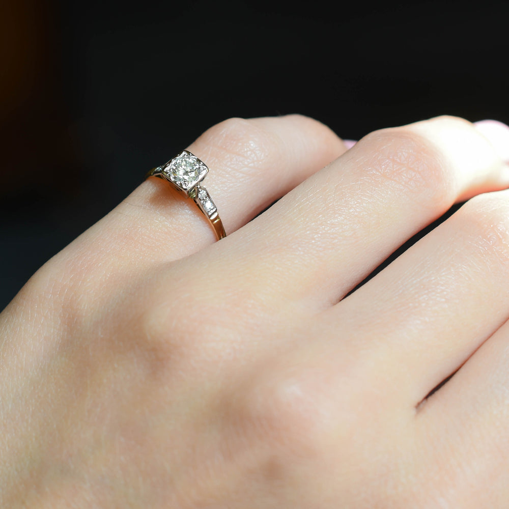 Art Deco Diamond Solitaire Engagement Ring