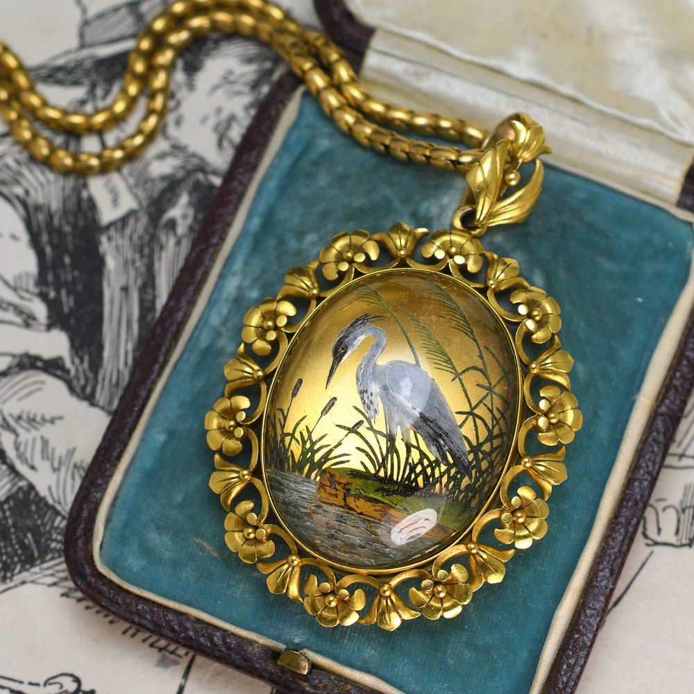 Victorian Aesthetic Movement Essex Crystal Locket