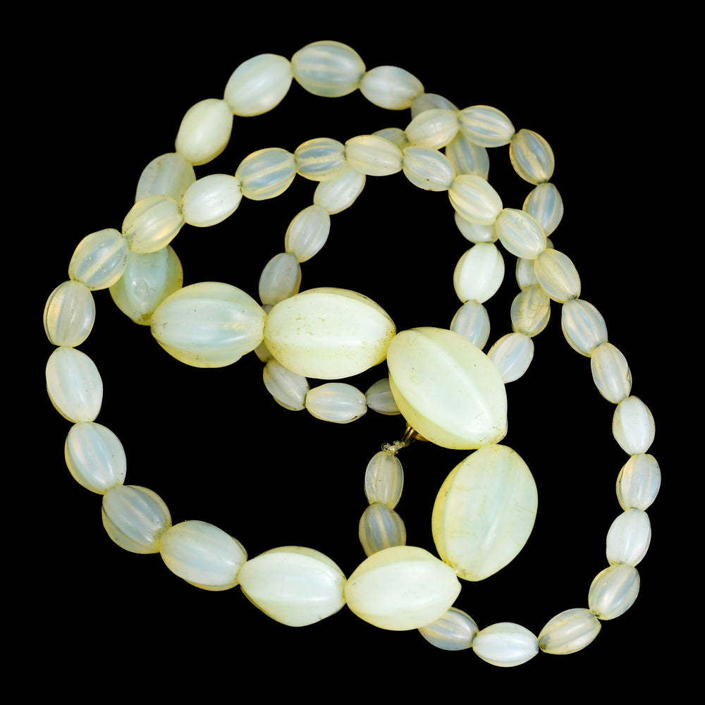1920's Uranium Glass Bead Necklace