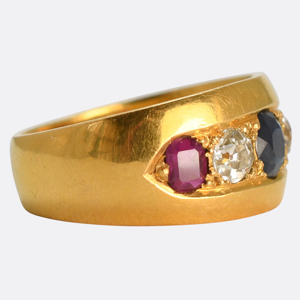 Edwardian Natural Pearl & Diamond Cluster Ring