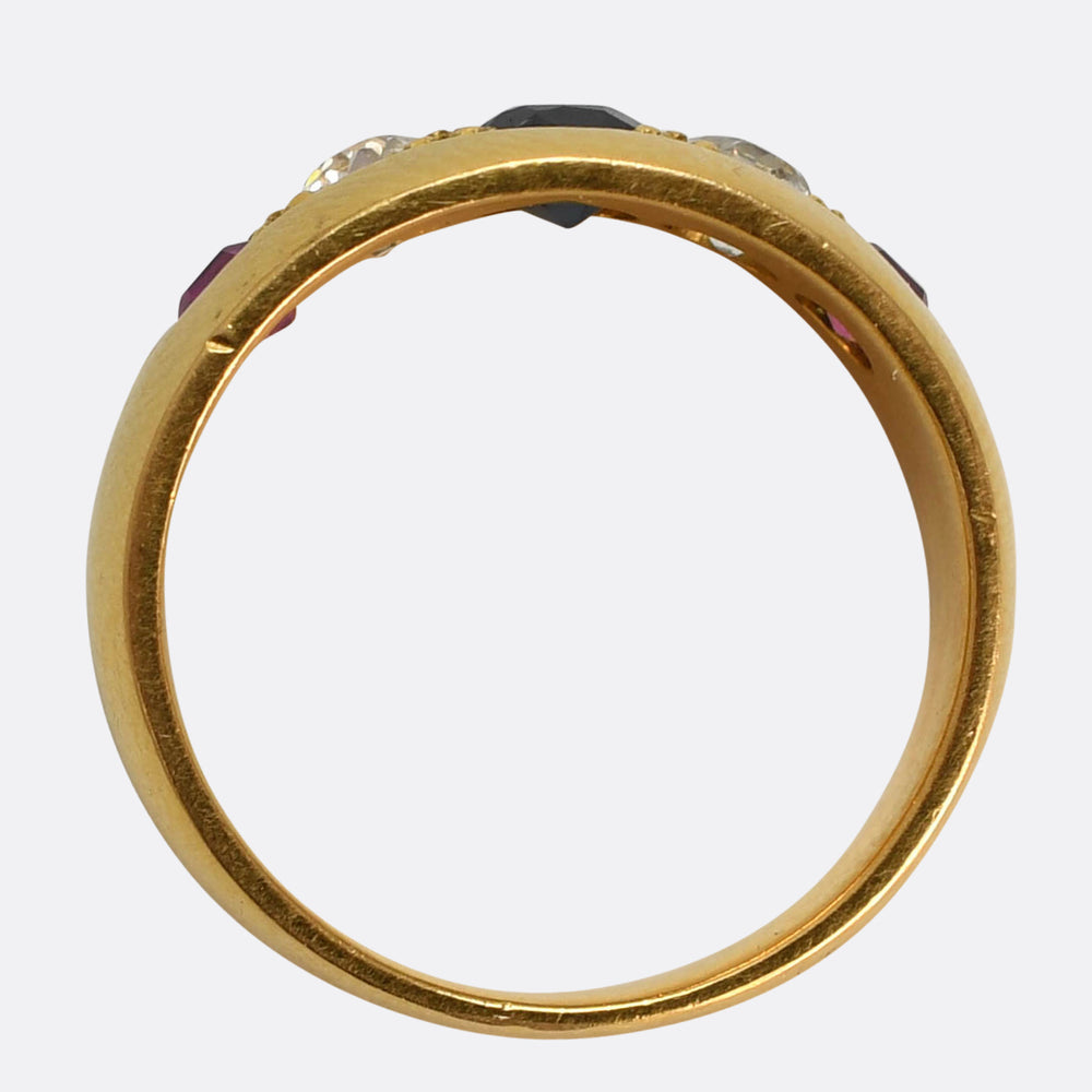 Edwardian Natural Pearl & Diamond Cluster Ring