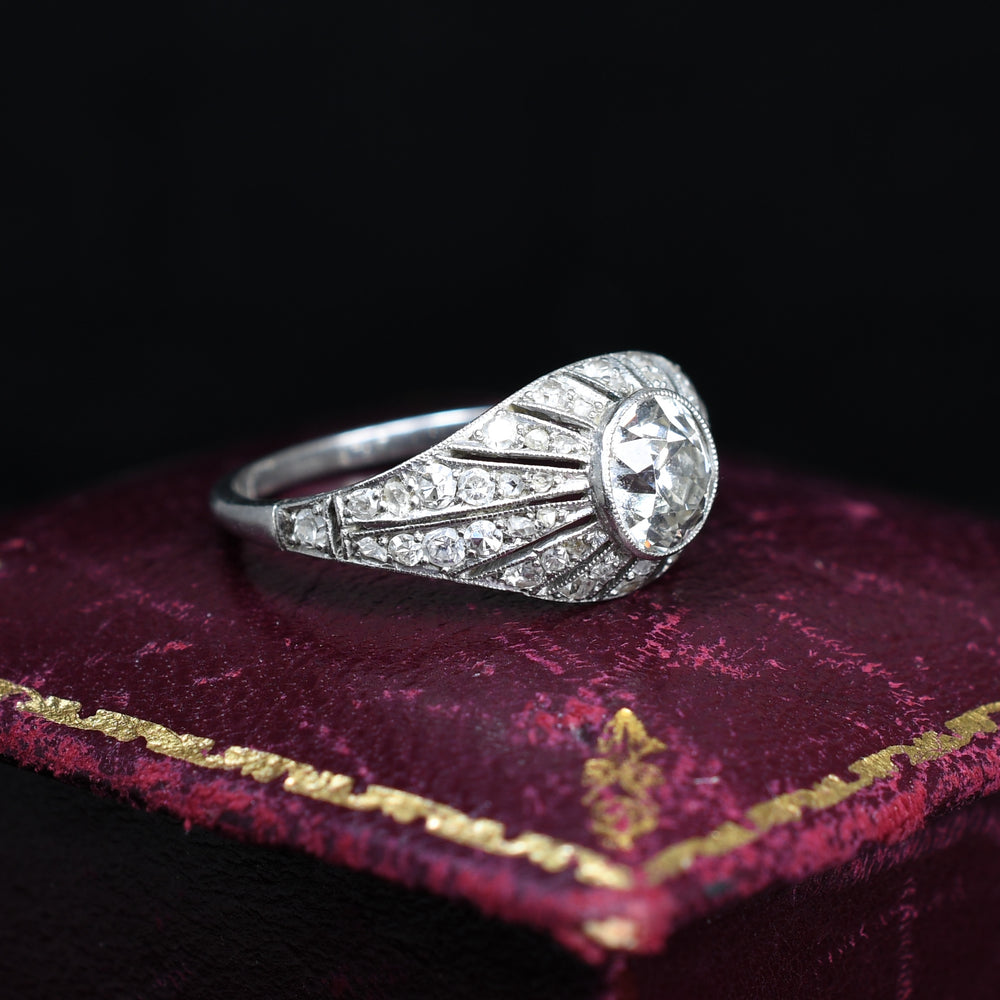 Art Deco Diamond Bombé Cluster Ring