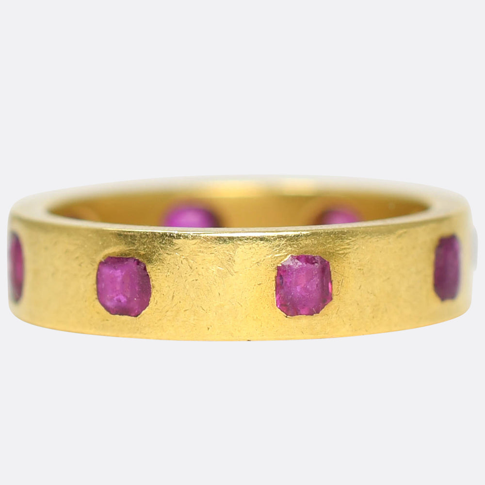 Early 19th Century Russian 18k Gold Ruby Eternity Ring