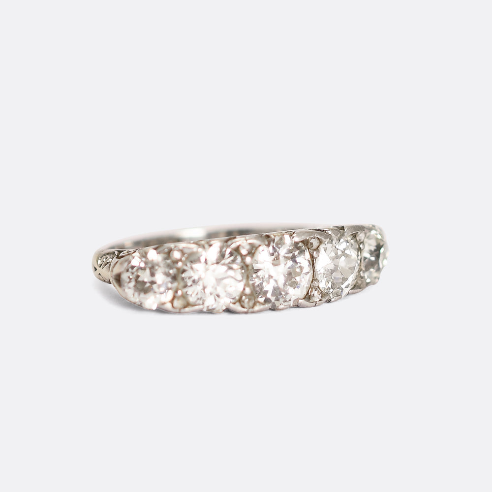Early 20th Century  5 Stone Half Hoop Diamond Ring