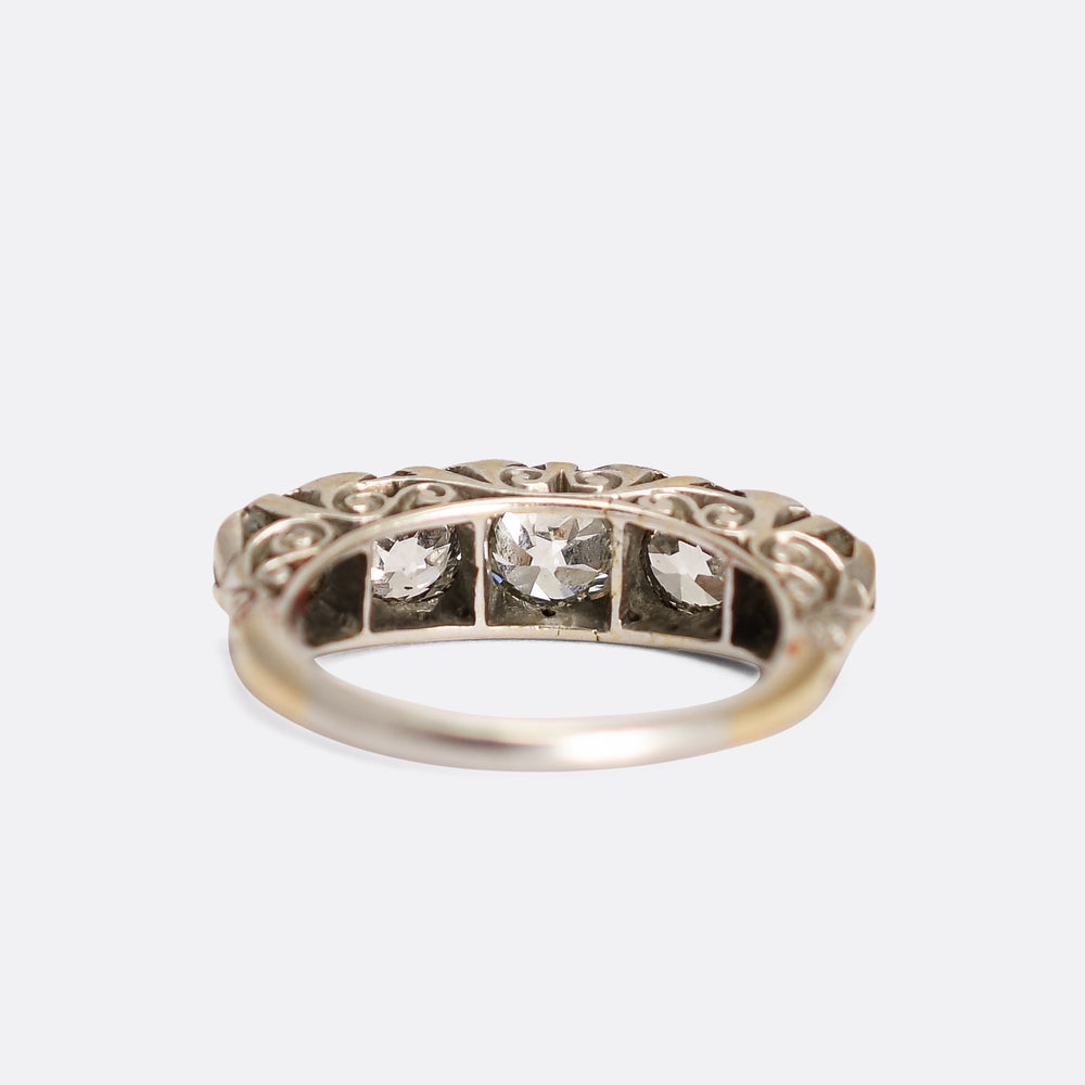 Early 20th Century  5 Stone Half Hoop Diamond Ring