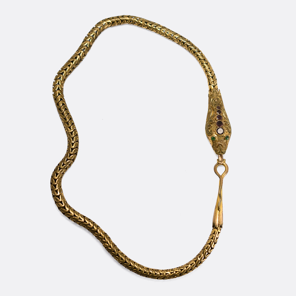 Early Victorian Garnet Snake Collar