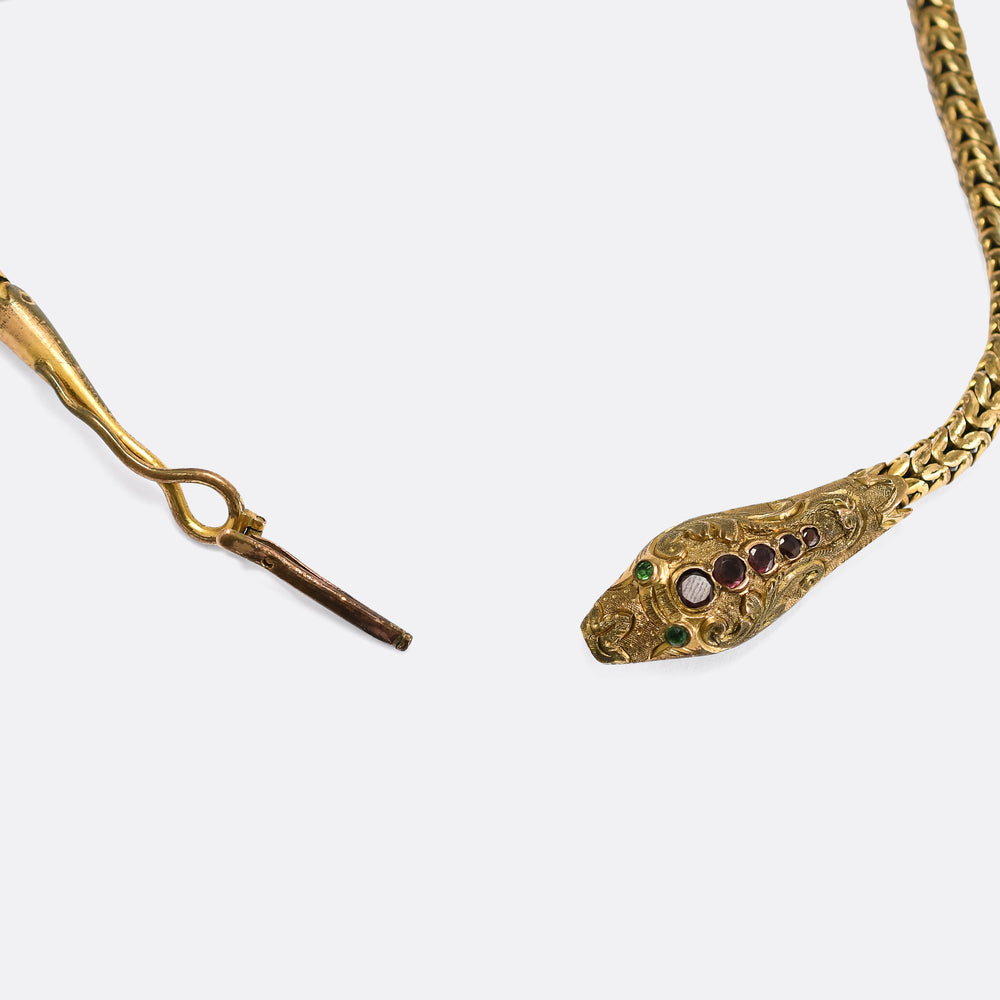 Early Victorian Garnet Snake Collar