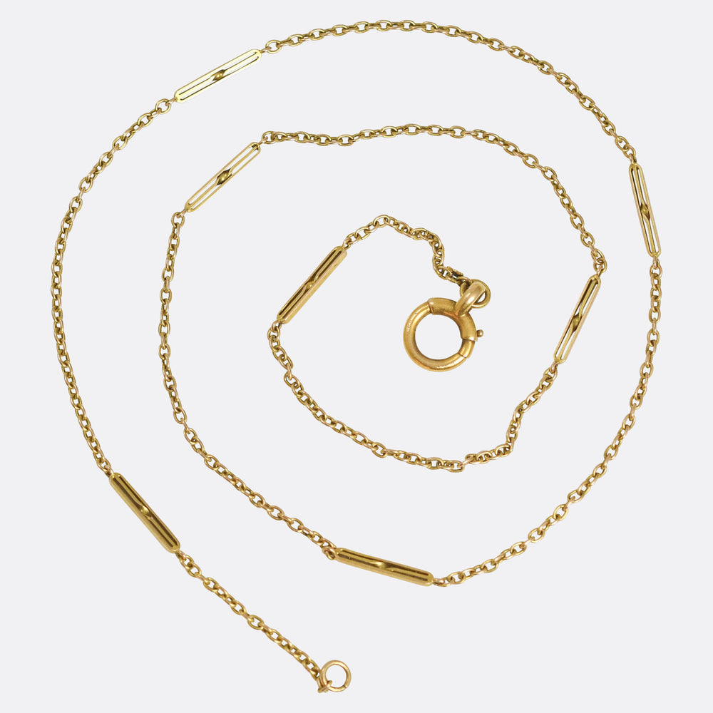 Edwardian 15k Gold Chain Necklace