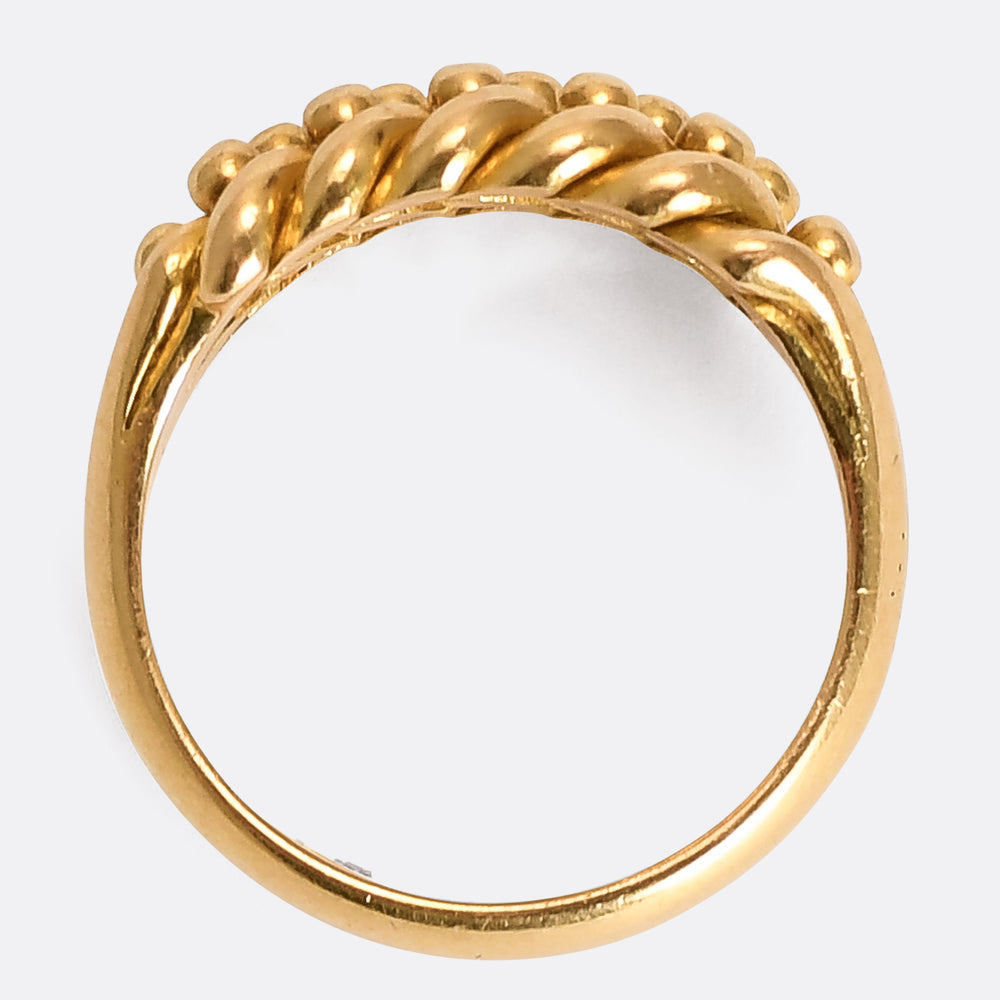 Edwardian 18k Gold Keeper Ring