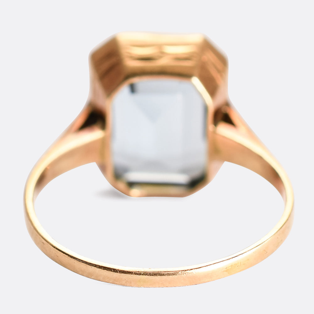 Edwardian 4.42ct Aquamarine Solitaire Ring