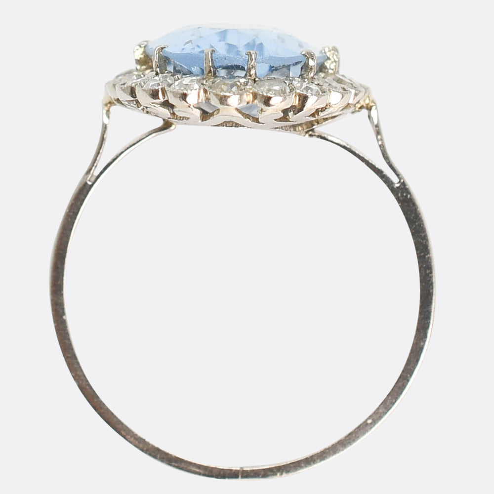 Edwardian 5.36ct Blue Spinel & Diamond Cluster Ring