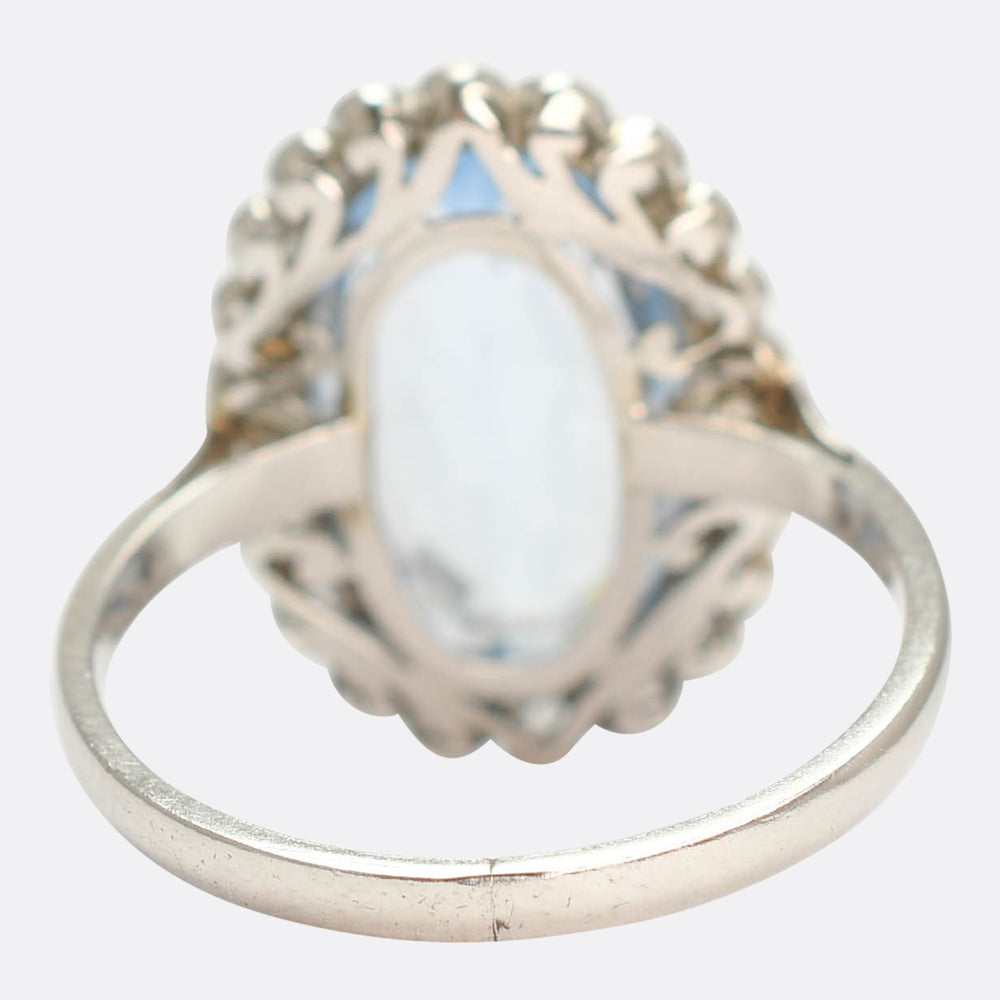 Edwardian 5.36ct Blue Spinel & Diamond Cluster Ring