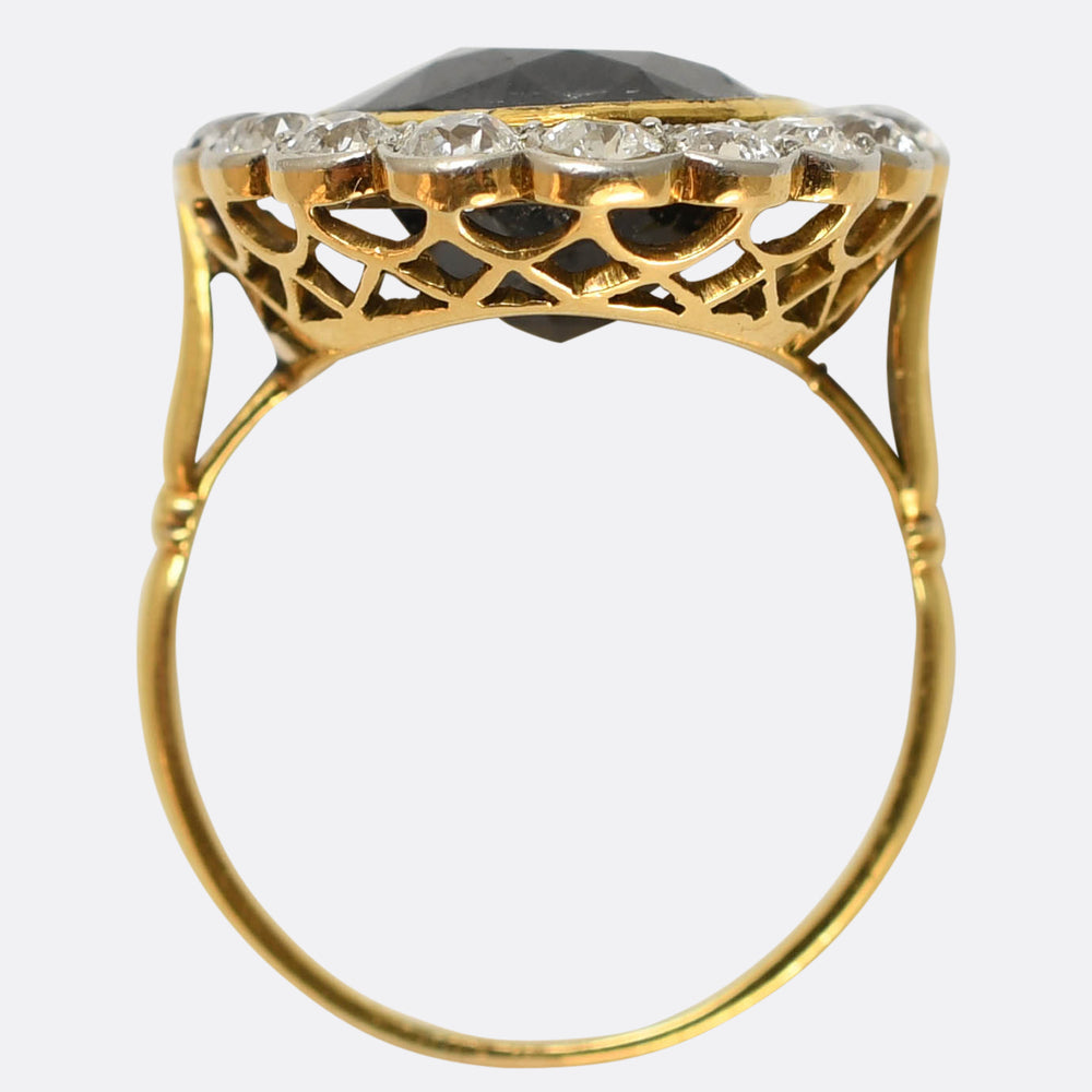 Edwardian 8.1ct Sapphire & Diamond Cluster Ring