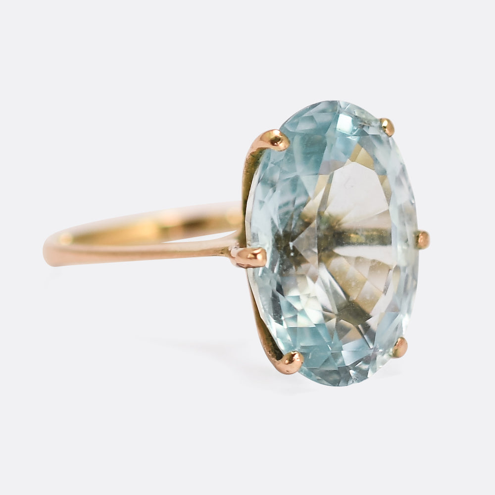 Edwardian Aquamarine Solitaire Ring