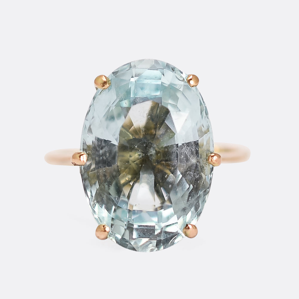 Edwardian Aquamarine Solitaire Ring